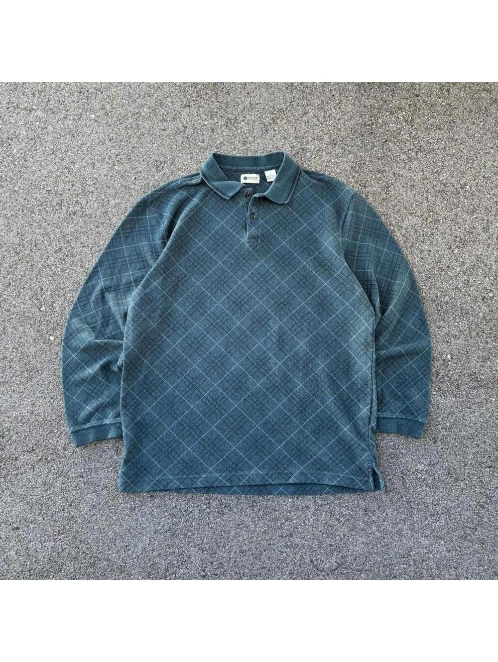 Haggar Men's Green and Blue Shirt